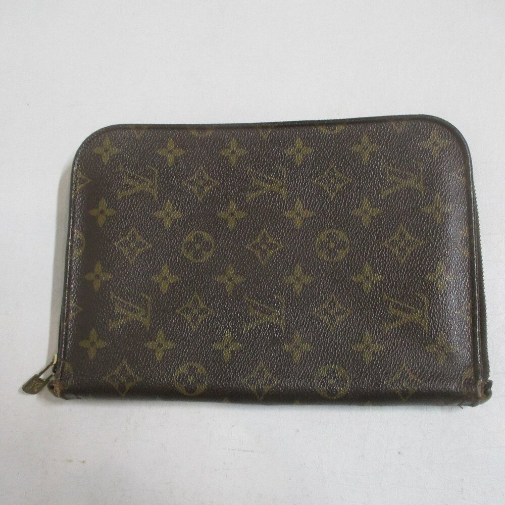 Louis Vuitton Brown Monogram Zip Clutch Wallet